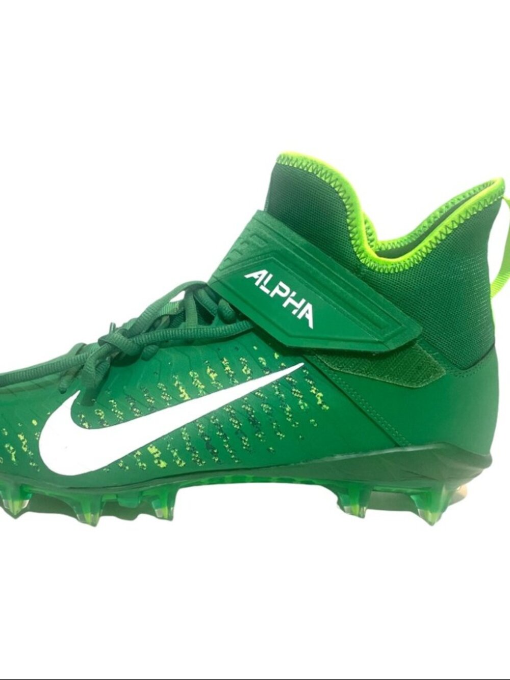 NIKE ALPHA MENACE PRO II 2 MID Men's Football Cleats Green size 12 Shoes